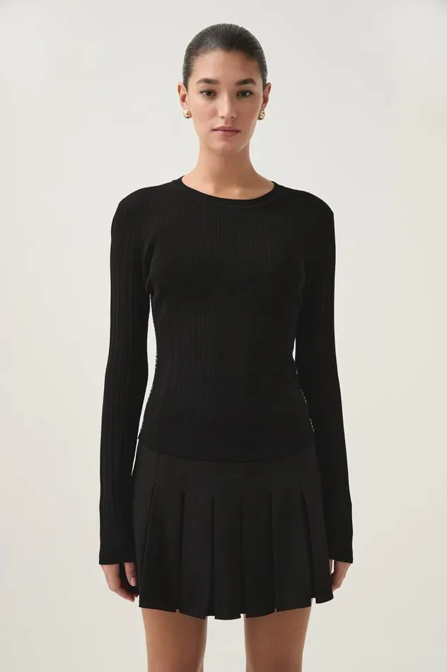 Aje Knitwear and Jumpers Mualla Long Sleeve Top Black 8211 Women Aje Knitwear and Jumpers Mualla Long Sleeve Top Black 8211 Women
