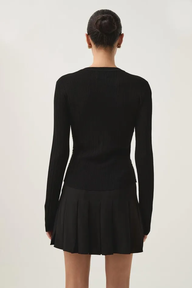 Aje Knitwear and Jumpers Mualla Long Sleeve Top Black 8211 Women Aje Knitwear and Jumpers Mualla Long Sleeve Top Black 8211 Women