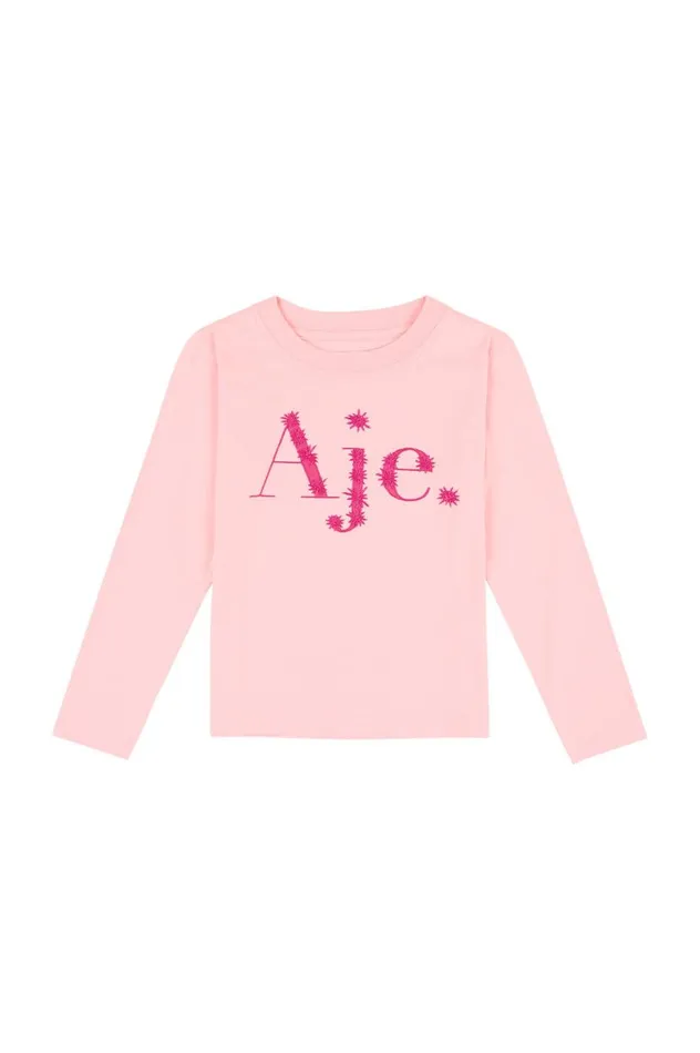 Aje Nara Long Sleeve Tee Pink Quartzdark Pink Logo 8211 Kids