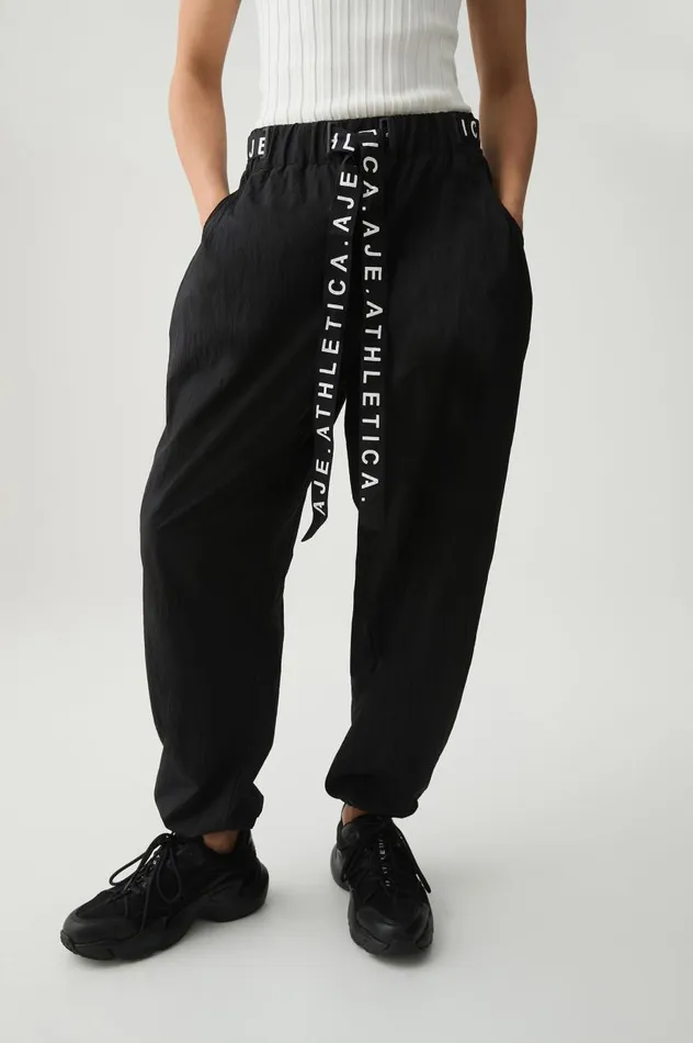 Aje Pants Belted Windbreaker Pant 502 Black 8211 Women Aje Pants Belted Windbreaker Pant 502 Black 8211 Women