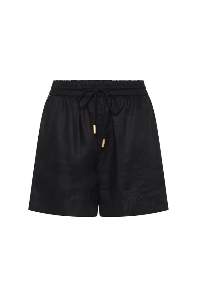 Aje Shorts Imogen Logo Linen Short Black 8211 Women Aje Shorts Imogen Logo Linen Short Black 8211 Women