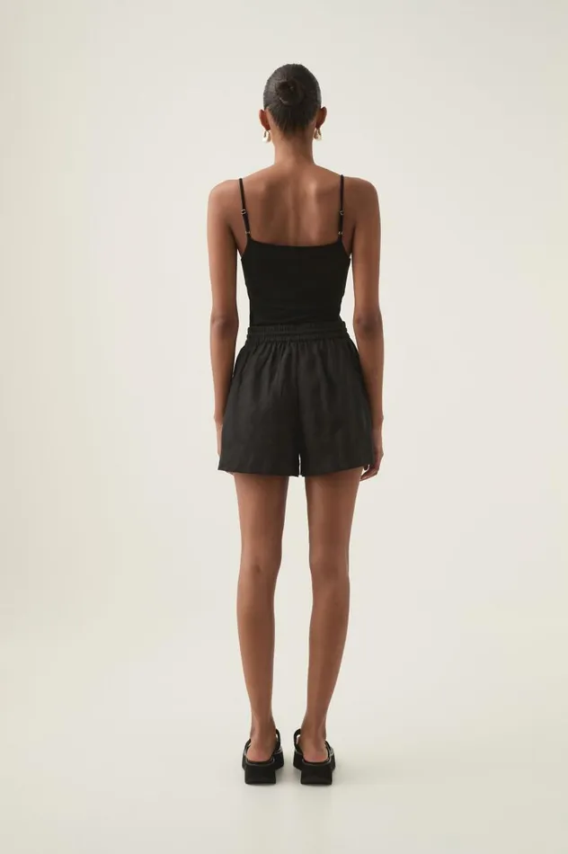 Aje Shorts Imogen Logo Linen Short Black 8211 Women Aje Shorts Imogen Logo Linen Short Black 8211 Women