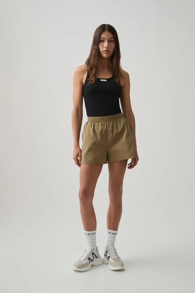 Aje Shorts Logo Tape Spray Short 603 Soft Khaki 8211 Women