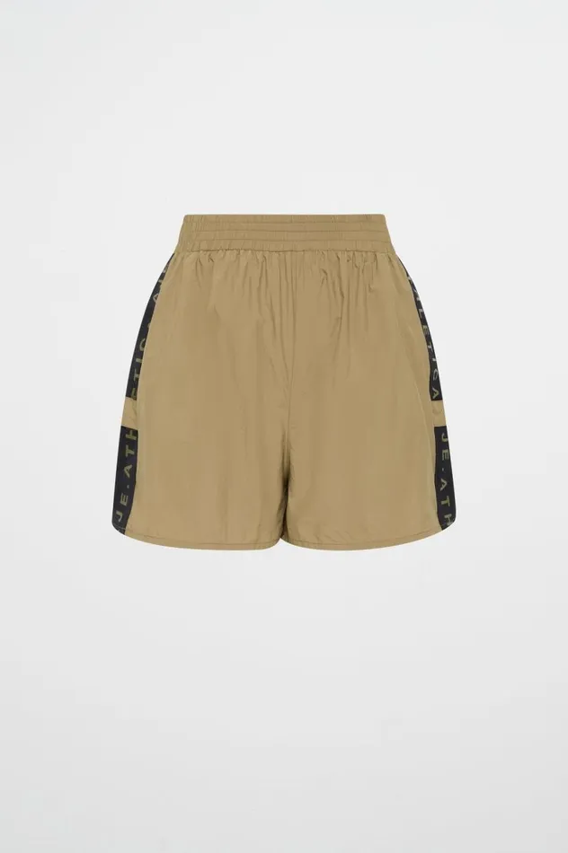 Aje Shorts Logo Tape Spray Short 603 Soft Khaki 8211 Women Aje Shorts Logo Tape Spray Short 603 Soft Khaki 8211 Women