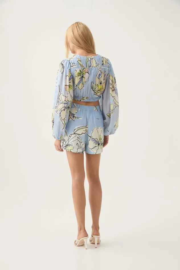 Aje Shorts Romantica Short Blue Hibiscus 8211 Women Aje Shorts Romantica Short Blue Hibiscus 8211 Women