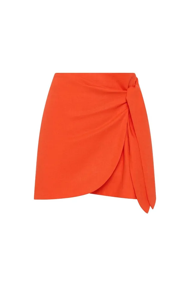 Aje Skirts Eden Wrap Skirt Coral 8211 Women Aje Skirts Eden Wrap Skirt Coral 8211 Women