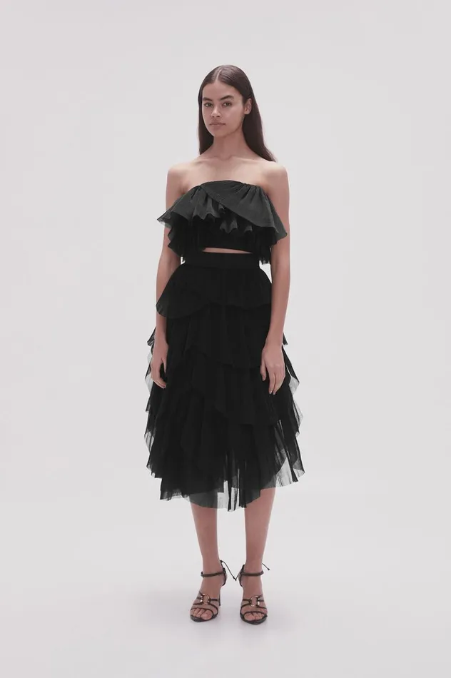Aje Skirts Elsie Pleated Midi Skirt Black 8211 Women Aje Skirts Elsie Pleated Midi Skirt Black 8211 Women