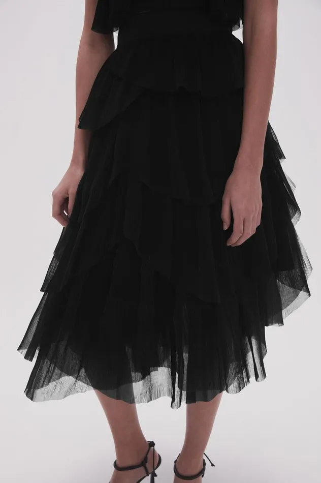 Aje Skirts Elsie Pleated Midi Skirt Black 8211 Women Aje Skirts Elsie Pleated Midi Skirt Black 8211 Women
