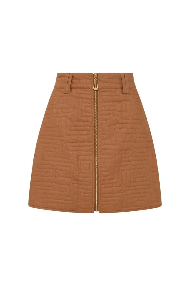 Aje Skirts Surrealist Quilted Mini Skirt Tawny Brown 8211 Women Aje Skirts Surrealist Quilted Mini Skirt Tawny Brown 8211 Women