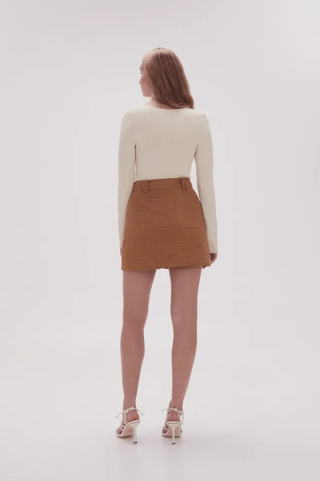Aje Skirts Surrealist Quilted Mini Skirt Tawny Brown 8211 Women Aje Skirts Surrealist Quilted Mini Skirt Tawny Brown 8211 Women