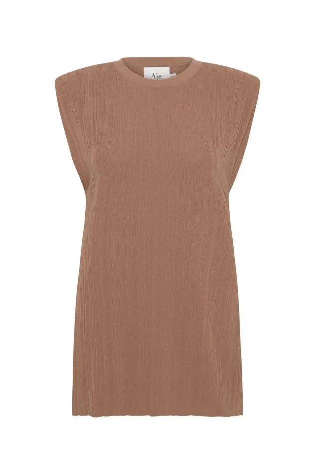 Aje Tees Seraphina Shoulder Pad Tank Chocolate Brown 8211 Women Aje Tees Seraphina Shoulder Pad Tank Chocolate Brown 8211 Women