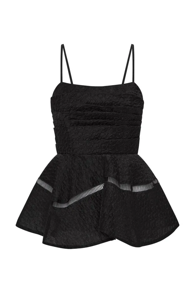 Aje Tops Cinque Jacquard Top Black 8211 Women Aje Tops Cinque Jacquard Top Black 8211 Women