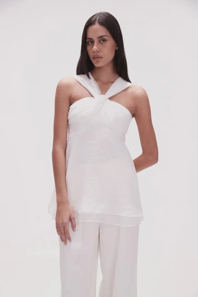 Aje Tops Continuum Draped Knot Top Ivory 8211 Women