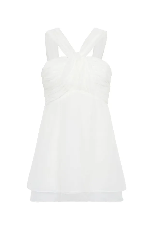 Aje Tops Continuum Draped Knot Top Ivory 8211 Women Aje Tops Continuum Draped Knot Top Ivory 8211 Women
