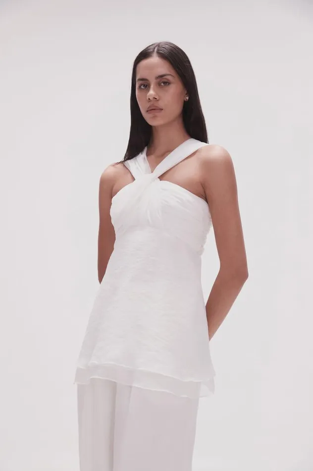 Aje Tops Continuum Draped Knot Top Ivory 8211 Women Aje Tops Continuum Draped Knot Top Ivory 8211 Women