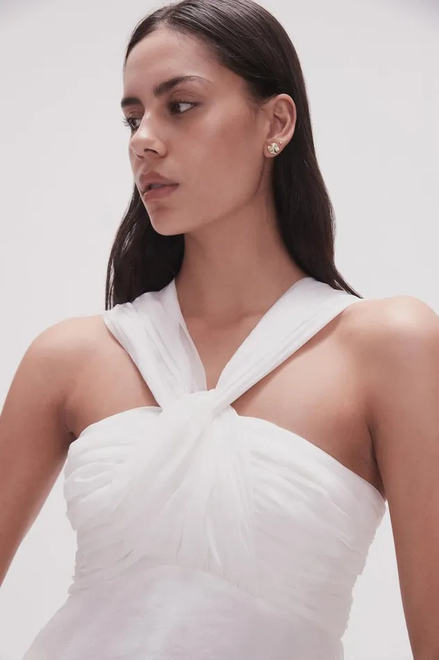 Aje Tops Continuum Draped Knot Top Ivory 8211 Women Aje Tops Continuum Draped Knot Top Ivory 8211 Women