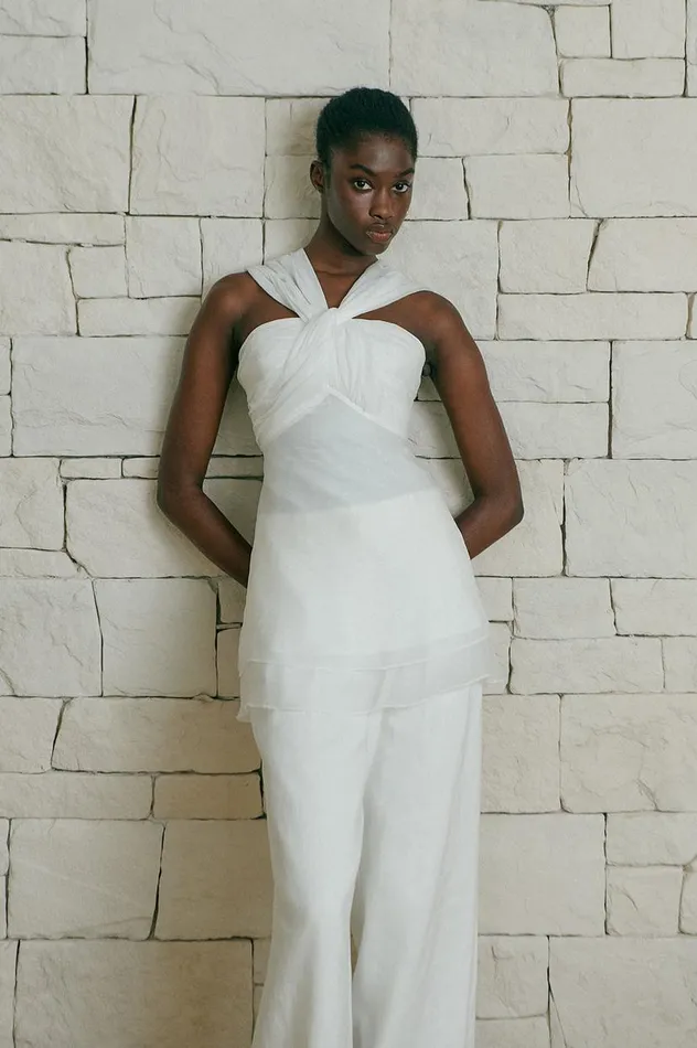 Aje Tops Continuum Draped Knot Top Ivory 8211 Women Aje Tops Continuum Draped Knot Top Ivory 8211 Women