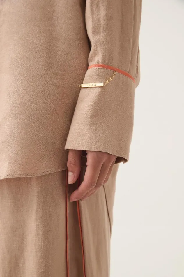 Aje Tops Drawn Washed Linen Shirt Warm Taupe 8211 Women Aje Tops Drawn Washed Linen Shirt Warm Taupe 8211 Women