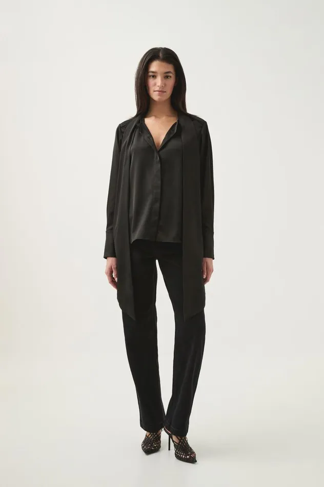 Aje Tops Dura Pussy Bow Blouse Black 8211 Women Aje Tops Dura Pussy Bow Blouse Black 8211 Women
