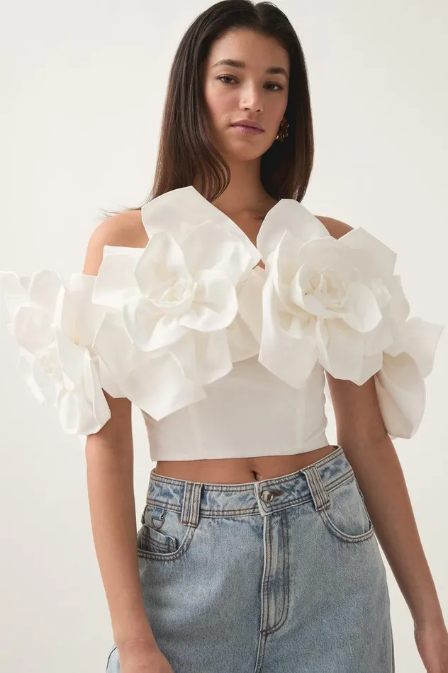Aje Tops Etta Taffeta Top Ivory 8211 Women Aje Tops Etta Taffeta Top Ivory 8211 Women