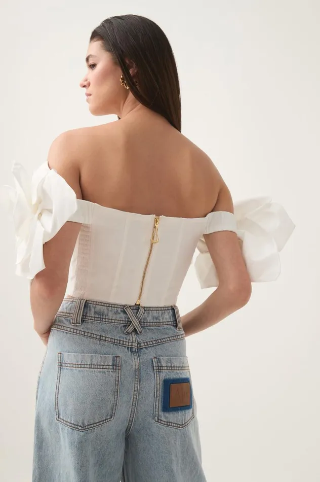 Aje Tops Etta Taffeta Top Ivory 8211 Women Aje Tops Etta Taffeta Top Ivory 8211 Women