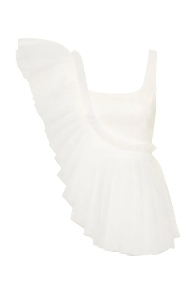 Aje Tops Orbit Sculptural Pleated Top Ivory 8211 Women Aje Tops Orbit Sculptural Pleated Top Ivory 8211 Women