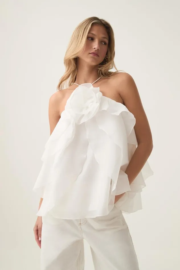 Aje Tops Pandorea Layered Top Ivory 8211 Women Aje Tops Pandorea Layered Top Ivory 8211 Women