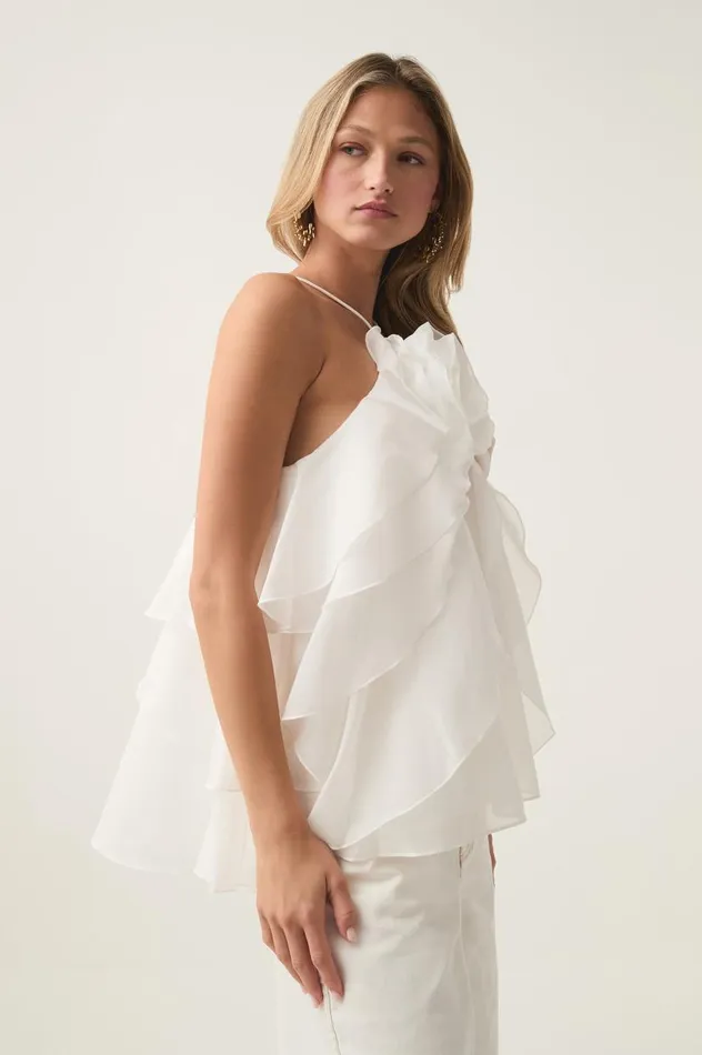Aje Tops Pandorea Layered Top Ivory 8211 Women Aje Tops Pandorea Layered Top Ivory 8211 Women