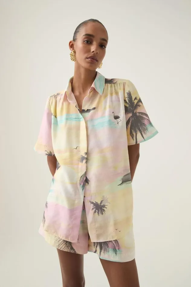 Aje Tops Paradise Shirt Sunset Sky 8211 Women