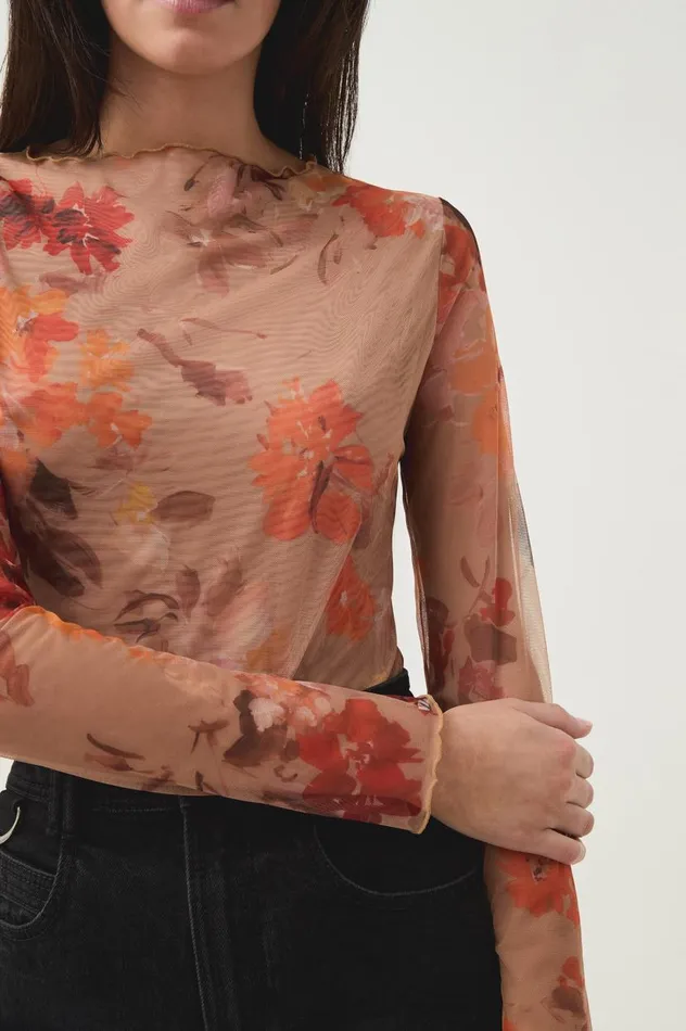 Aje Tops Portal Mesh Skivvy Meadow Blooms 8211 Women Aje Tops Portal Mesh Skivvy Meadow Blooms 8211 Women