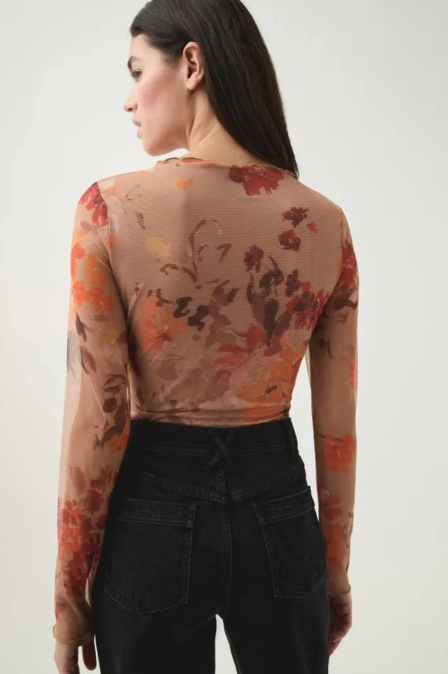 Aje Tops Portal Mesh Skivvy Meadow Blooms 8211 Women Aje Tops Portal Mesh Skivvy Meadow Blooms 8211 Women