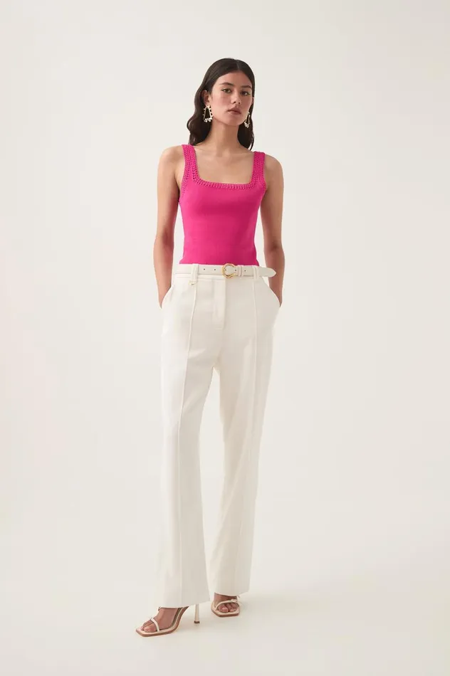 Aje Tops Tazia Crocheted Edge Tank Azalea Pink 8211 Women Aje Tops Tazia Crocheted Edge Tank Azalea Pink 8211 Women