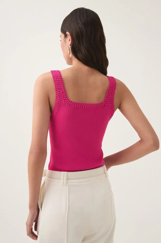 Aje Tops Tazia Crocheted Edge Tank Azalea Pink 8211 Women Aje Tops Tazia Crocheted Edge Tank Azalea Pink 8211 Women