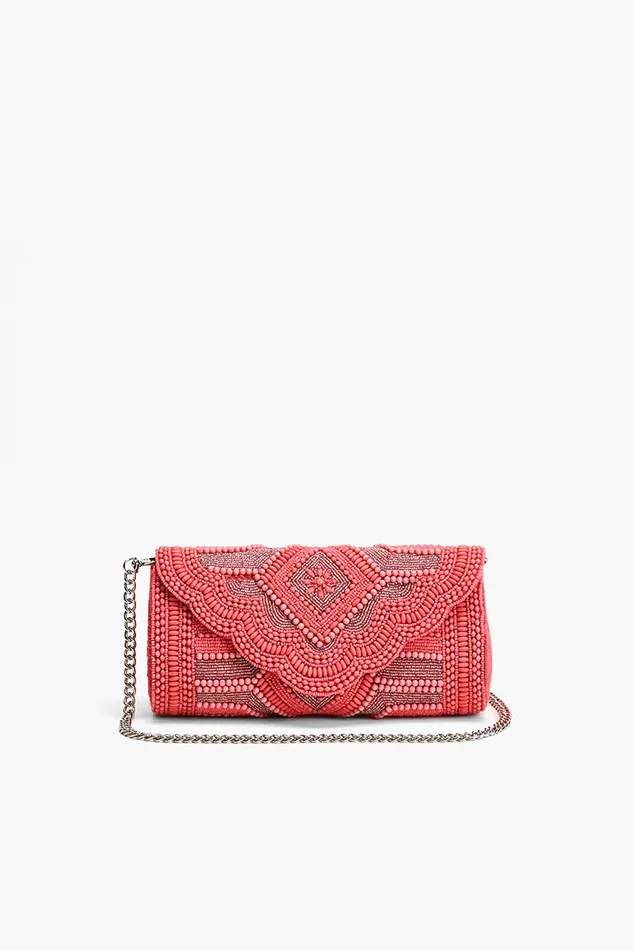 America and Beyond Clutches Women Raspberry Royale Embellished Evening Clutch