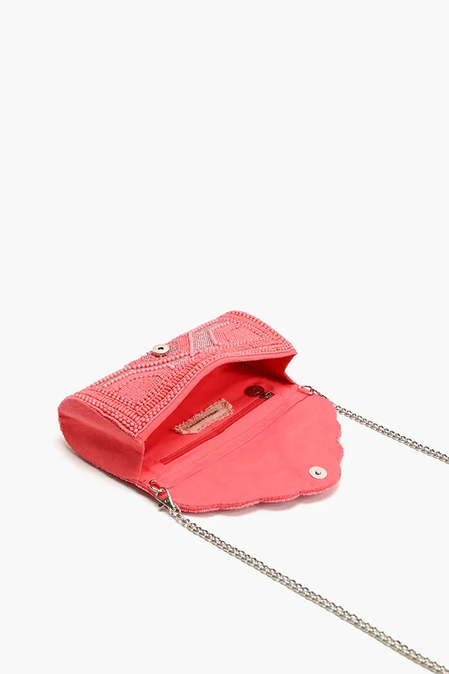 America and Beyond Clutches Women Raspberry Royale Embellished Evening Clutch
