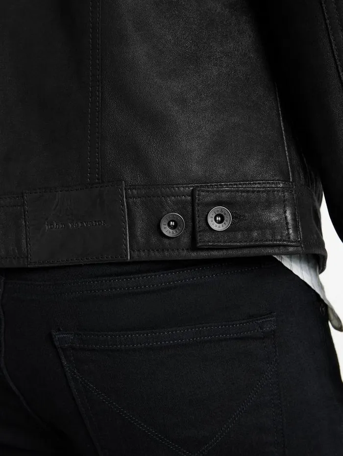 ANDREW TRUCKER Black Men John Varvatos Leather Jackets