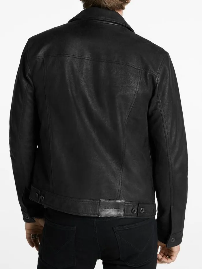 ANDREW TRUCKER Black Men John Varvatos Leather Jackets