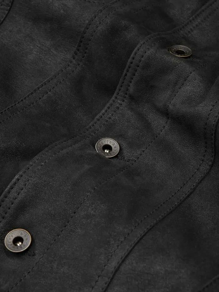ANDREW TRUCKER Black Men John Varvatos Leather Jackets