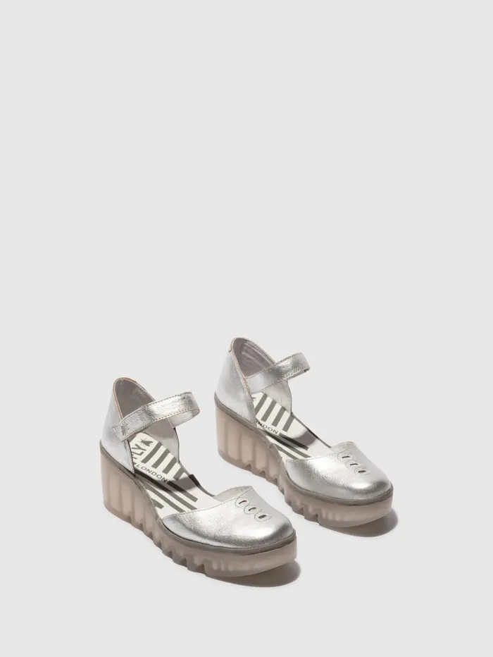 Ankle Strap Sandals BISO305FLY SILVER Women Fly London Sandals