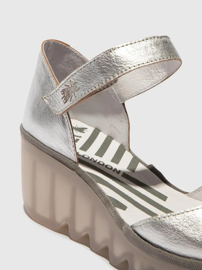 Ankle Strap Sandals BISO305FLY SILVER Women Fly London Sandals