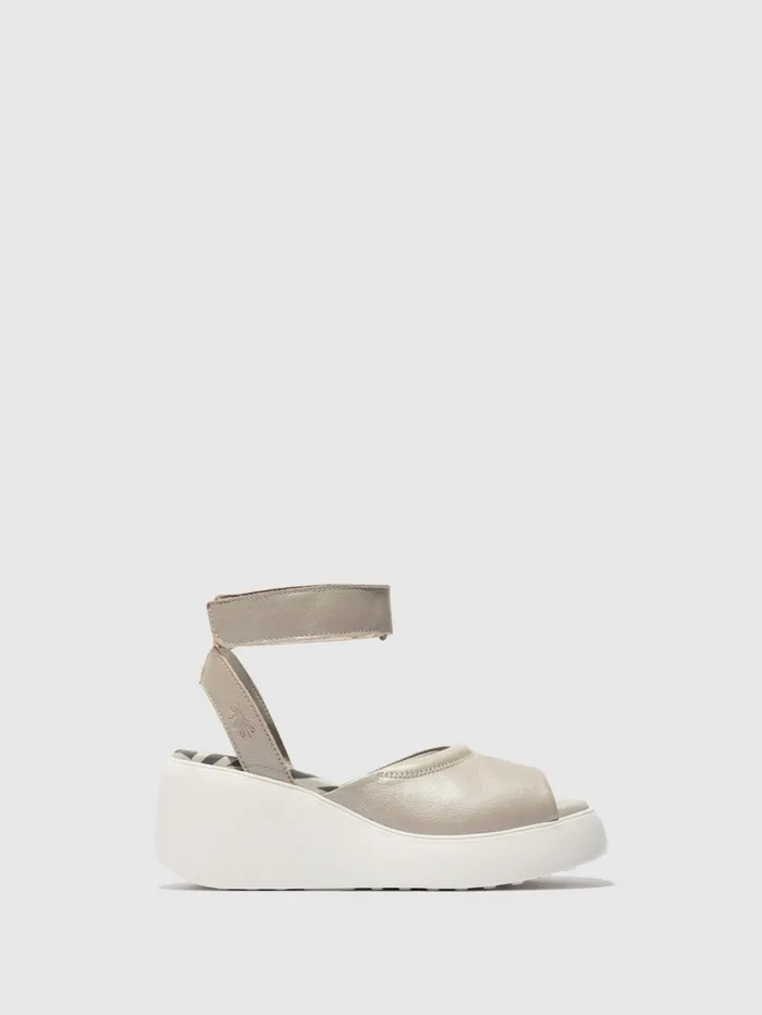 Ankle Strap Sandals DACH050FLY SILVER Women Fly London Sandals