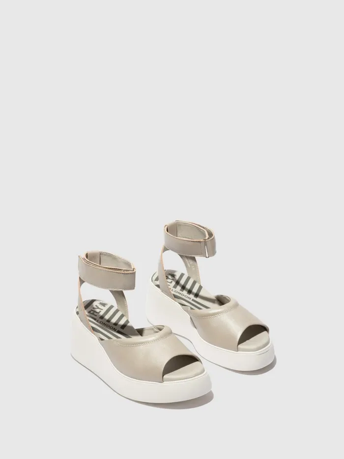 Ankle Strap Sandals DACH050FLY SILVER Women Fly London Sandals