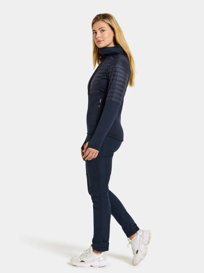 Annema Fullzip Dark Night Blue Women Didriksons Hybrid Jackets