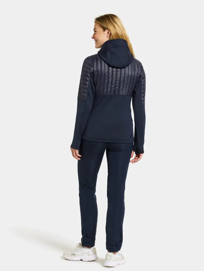 Annema Fullzip Dark Night Blue Women Didriksons Hybrid Jackets