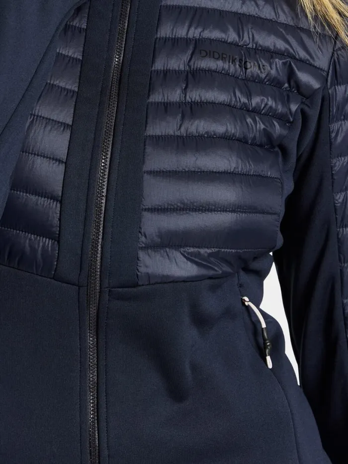 Annema Fullzip Dark Night Blue Women Didriksons Hybrid Jackets
