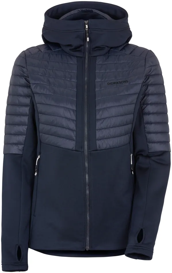 Annema Fullzip Dark Night Blue Women Didriksons Hybrid Jackets