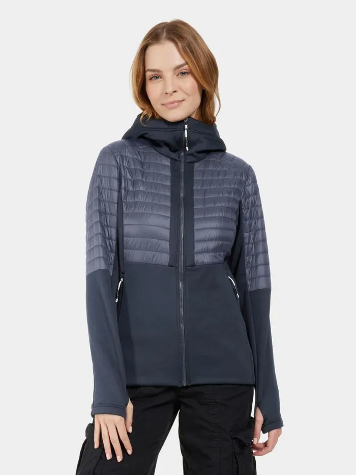 Annema Fullzip Dark Night Blue Women Didriksons Hybrid Jackets