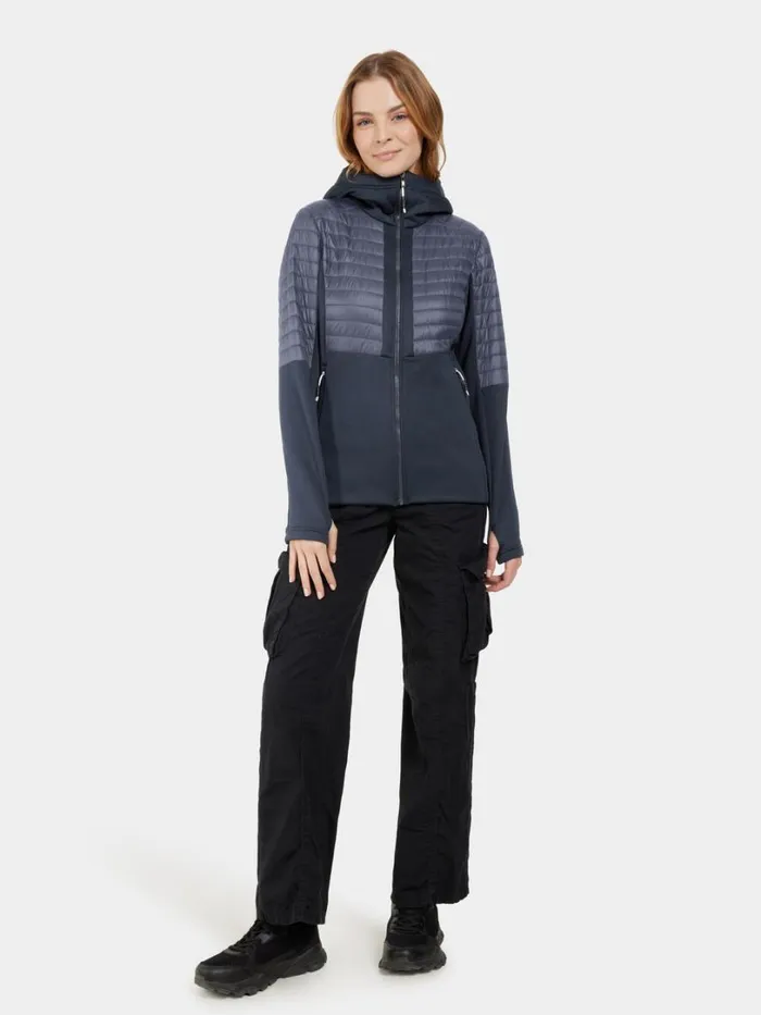 Annema Fullzip Dark Night Blue Women Didriksons Hybrid Jackets