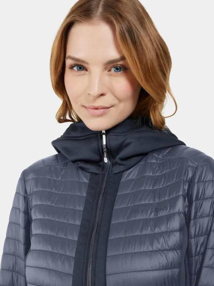 Annema Fullzip Dark Night Blue Women Didriksons Hybrid Jackets