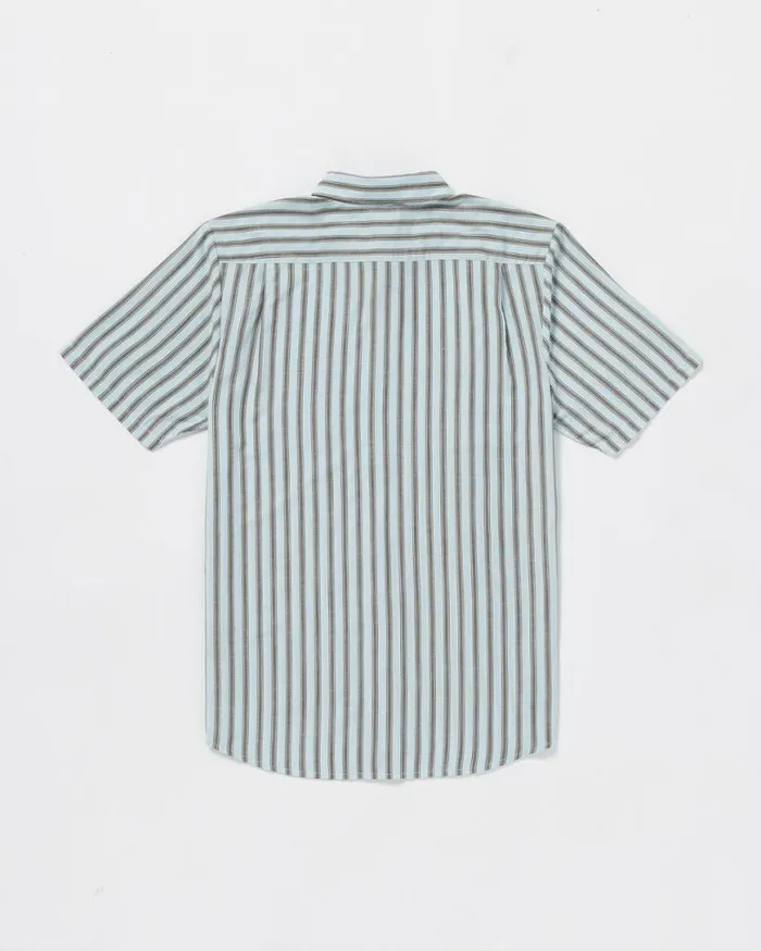 Arvostripe Woven Short Sleeve Shirt 8211 Road Sky Mens Volcom Tops and Tees